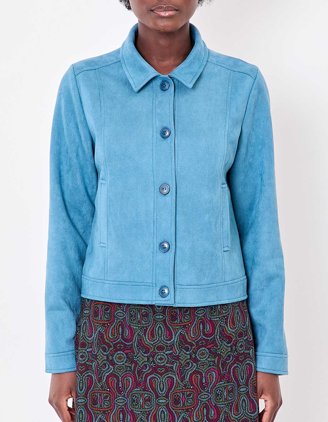Veste courte suédine doublée imprimé La Fiancée