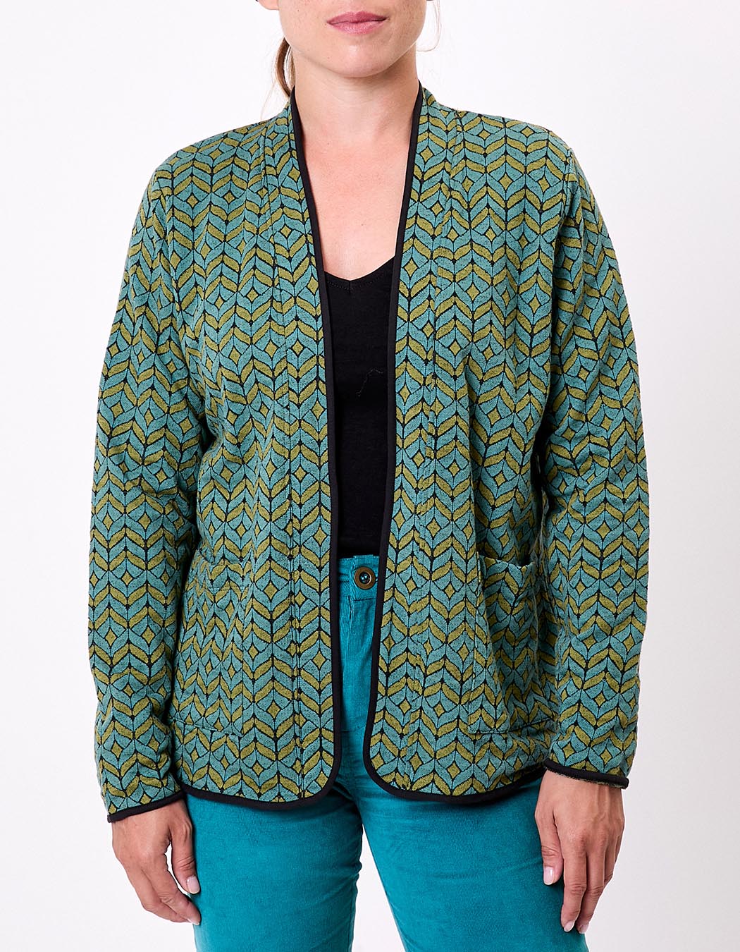 Gilet souple maille jacquard imprimé La Fiancée
