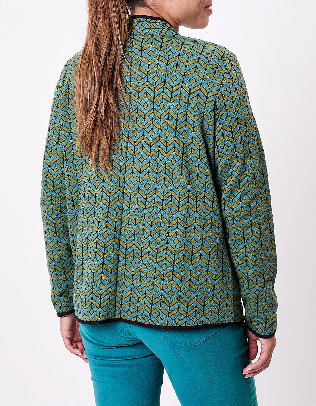 Gilet souple maille jacquard imprimé La Fiancée