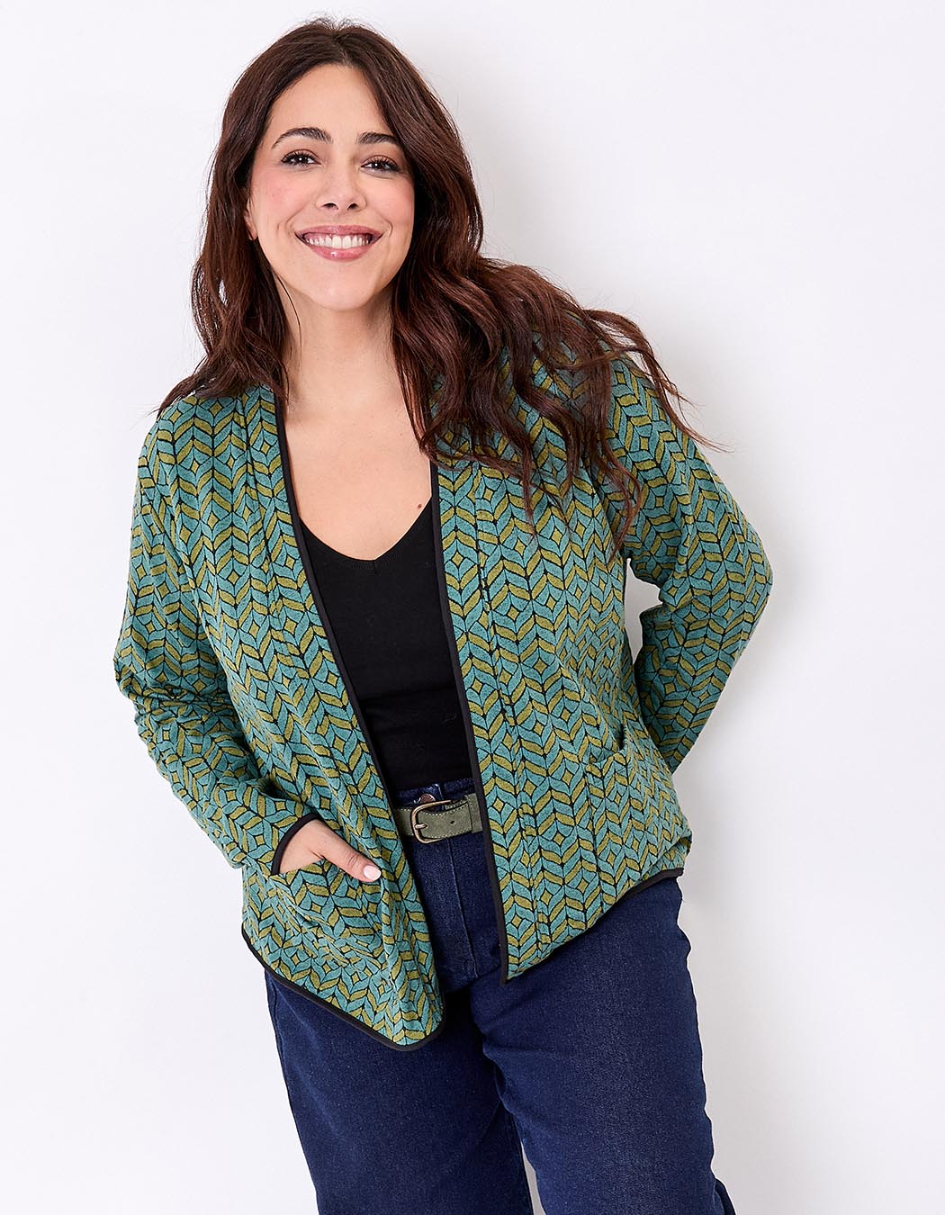 Gilet souple maille jacquard imprimé La Fiancée
