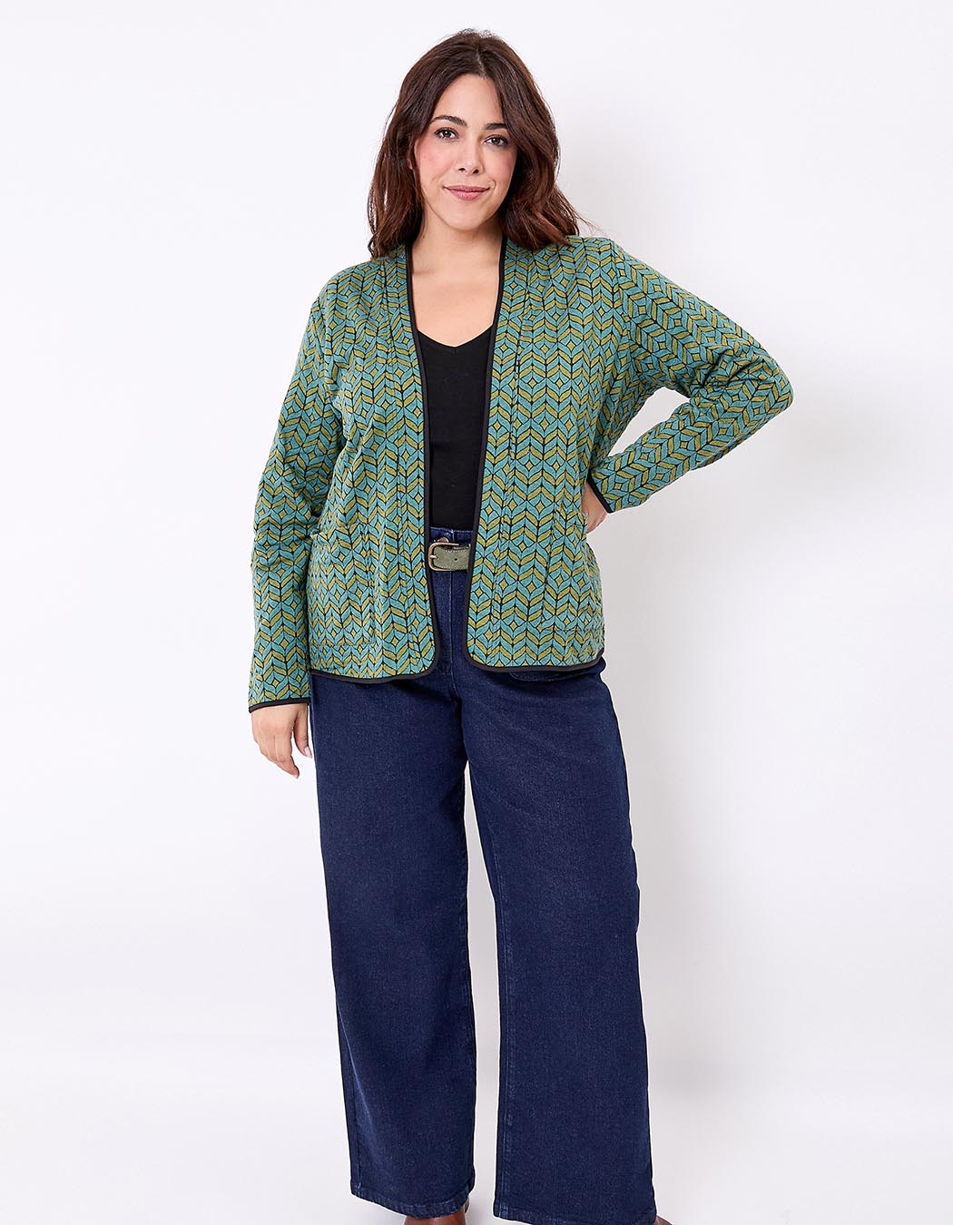 Gilet souple maille jacquard imprimé La Fiancée