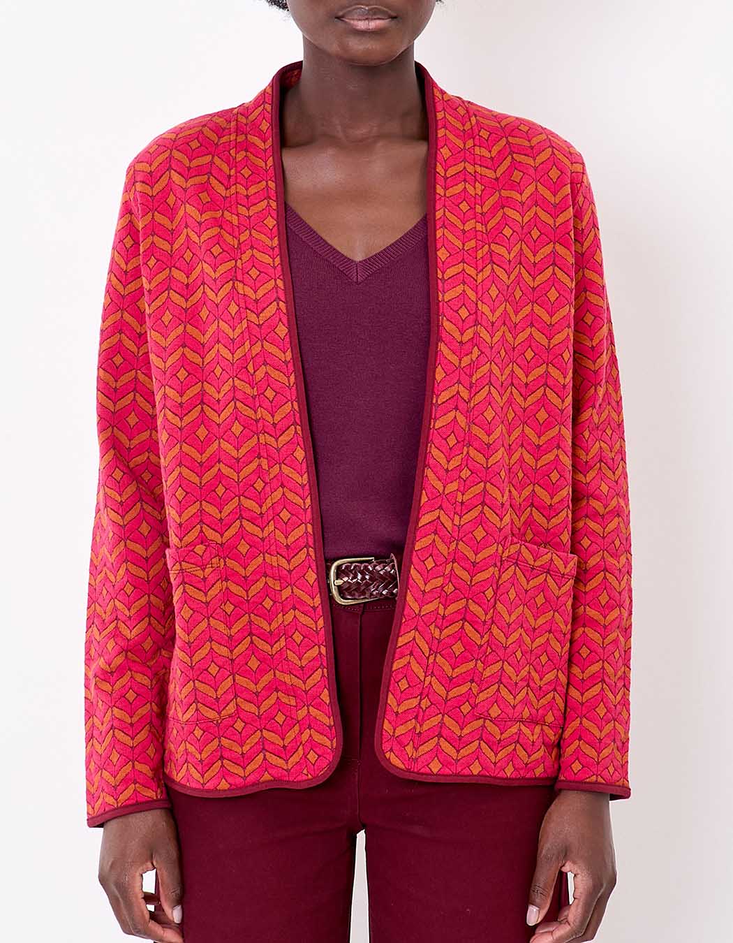 Gilet souple maille jacquard imprimé La Fiancée