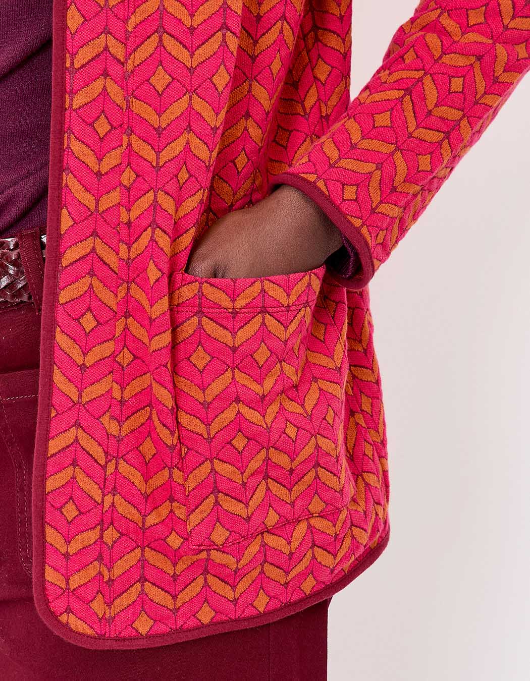 Gilet souple maille jacquard imprimé La Fiancée