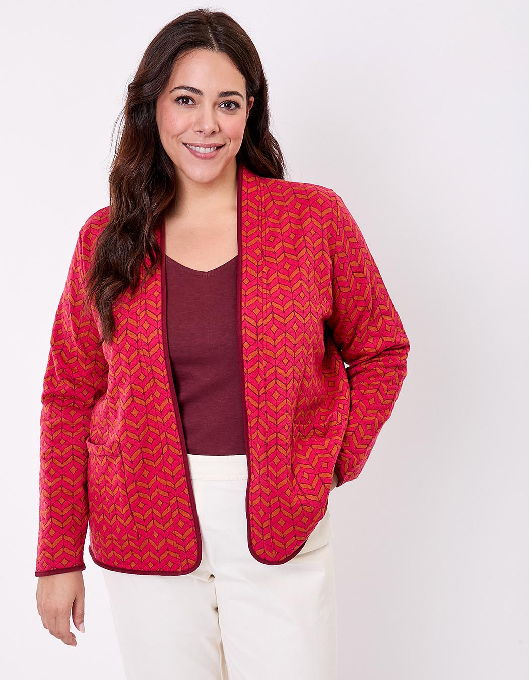 Gilet souple maille jacquard imprimé La Fiancée