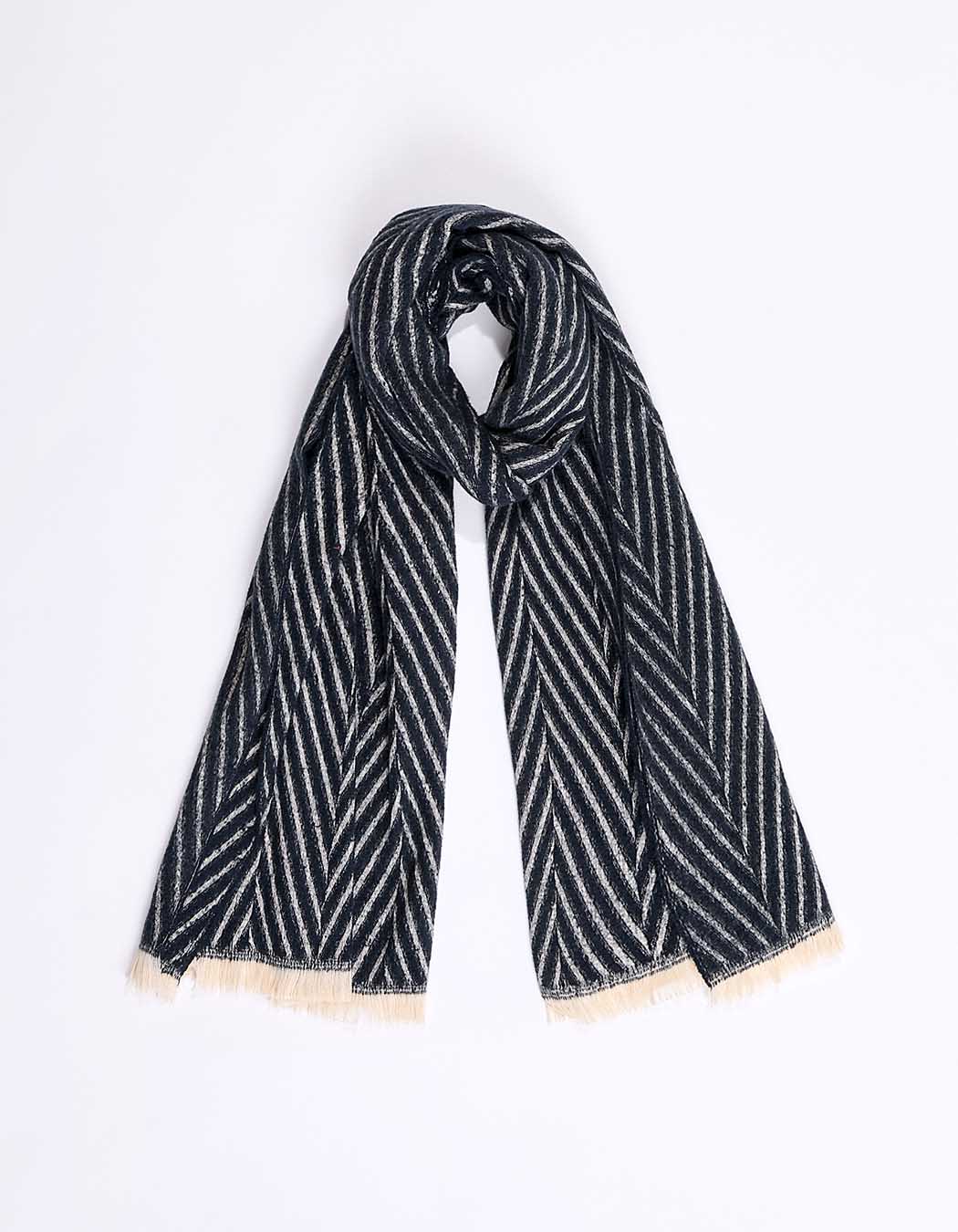 Écharpe chevron à franges imprimé La Fiancée