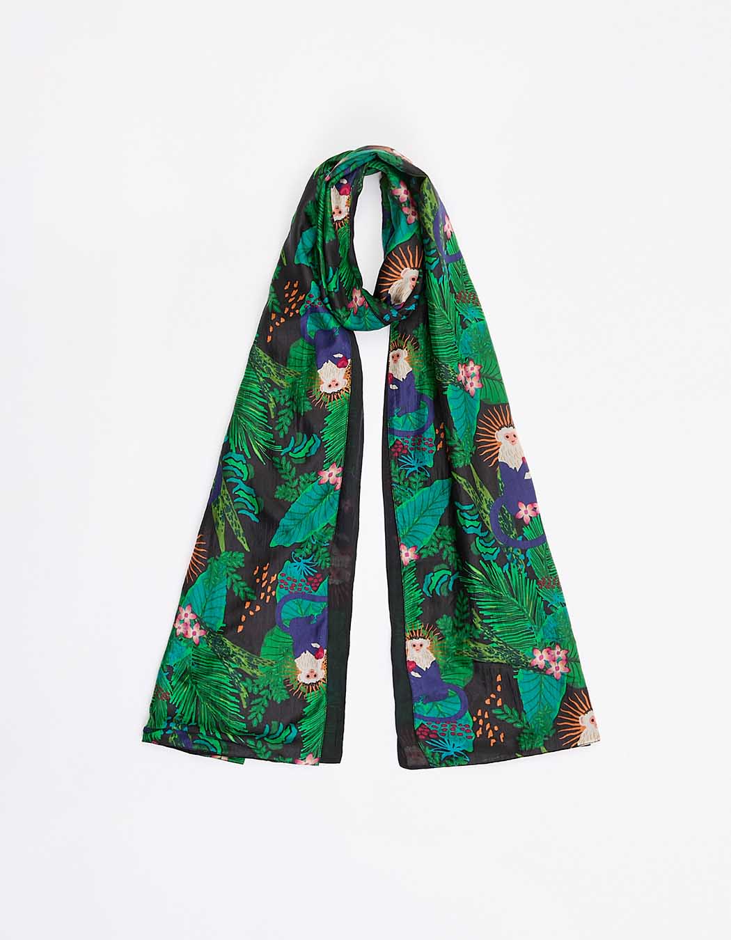 Foulard en soie doublé imprimé La Fiancée