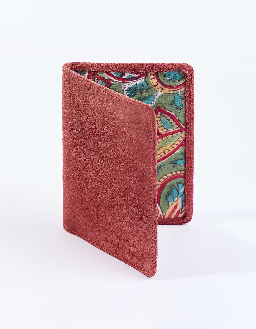 Pochette passeport en Suède de cuir imprimé La Fiancée
