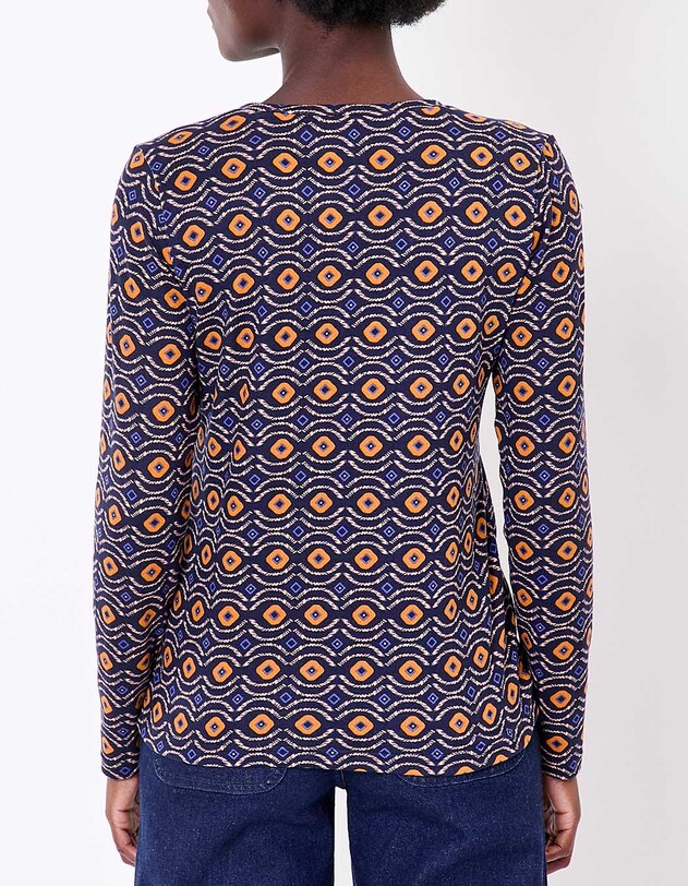 T-shirt fluide col V maille imprim&eacute; La Fianc&eacute;e