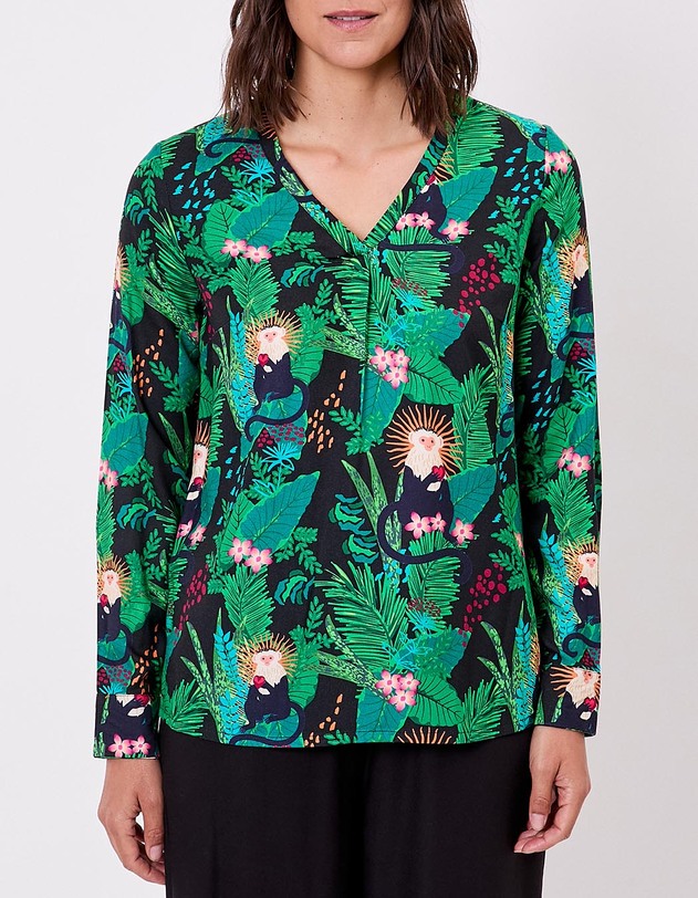 Blouse fluide &eacute;vas&eacute;e col V imprim&eacute; La Fianc&eacute;e