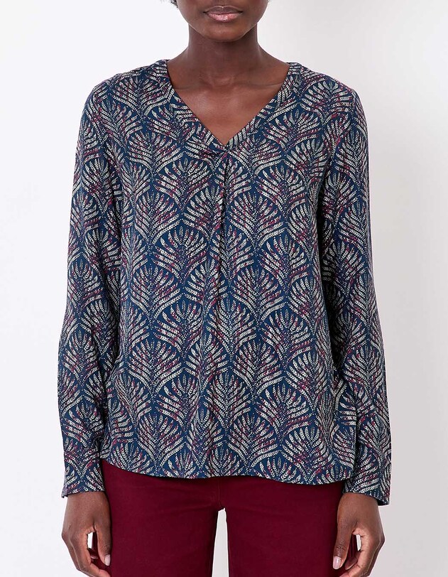 Blouse fluide &eacute;vas&eacute;e col V imprim&eacute; La Fianc&eacute;e