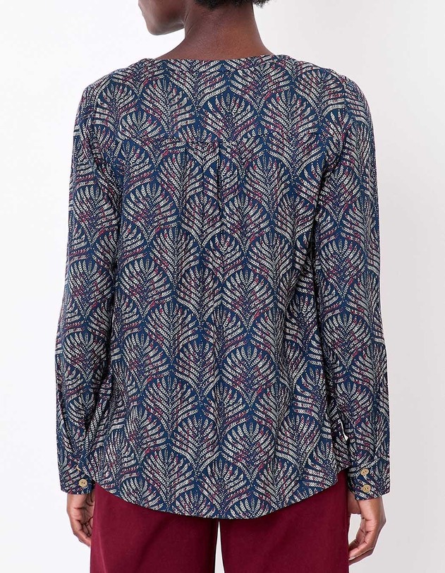Blouse fluide &eacute;vas&eacute;e col V imprim&eacute; La Fianc&eacute;e