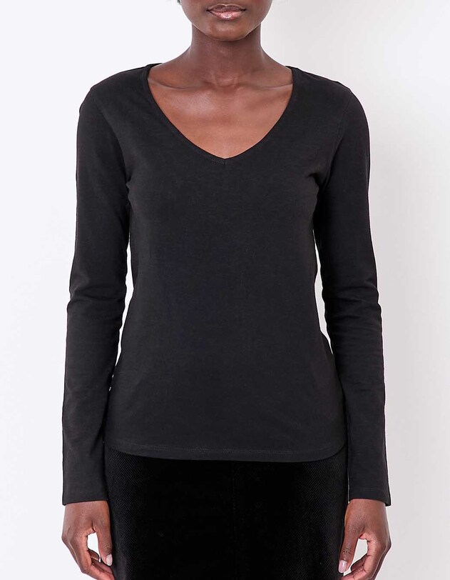 T-shirt col V imprim&eacute; coton bio imprim&eacute; La Fianc&eacute;e