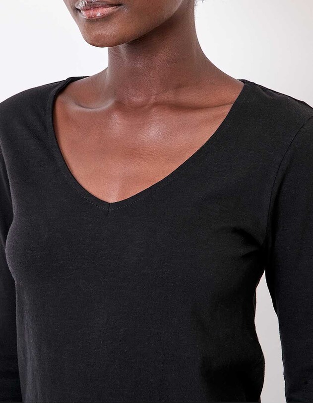 T-shirt col V imprim&eacute; coton bio imprim&eacute; La Fianc&eacute;e