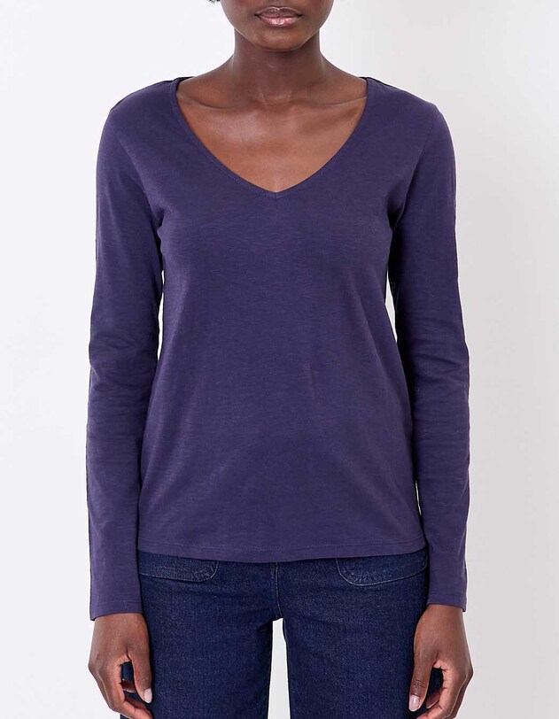 T-shirt col V imprim&eacute; coton bio imprim&eacute; La Fianc&eacute;e