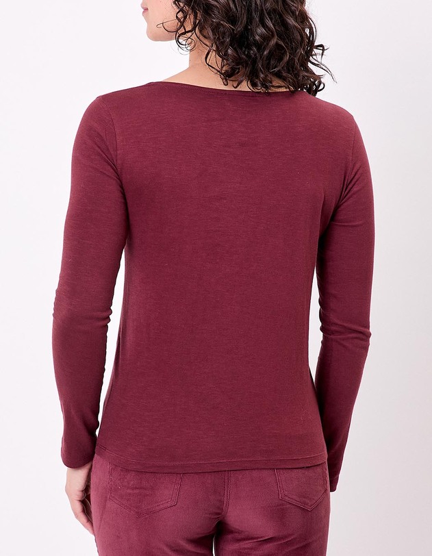 T-shirt col V imprim&eacute; coton bio imprim&eacute; La Fianc&eacute;e