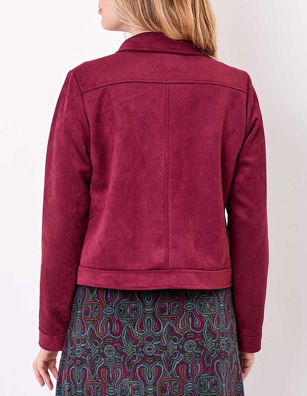 Veste courte su&eacute;dine doubl&eacute;e imprim&eacute; La Fianc&eacute;e