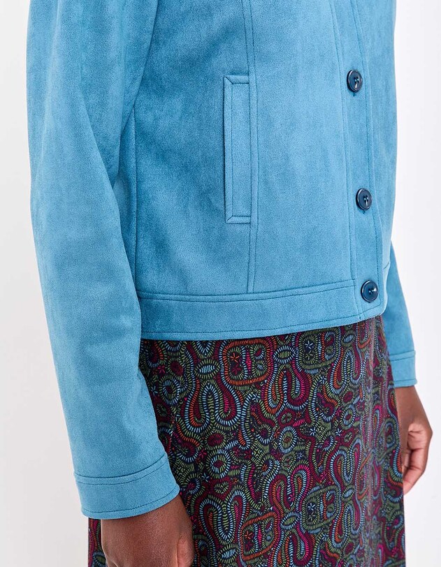 Veste courte su&eacute;dine doubl&eacute;e imprim&eacute; La Fianc&eacute;e