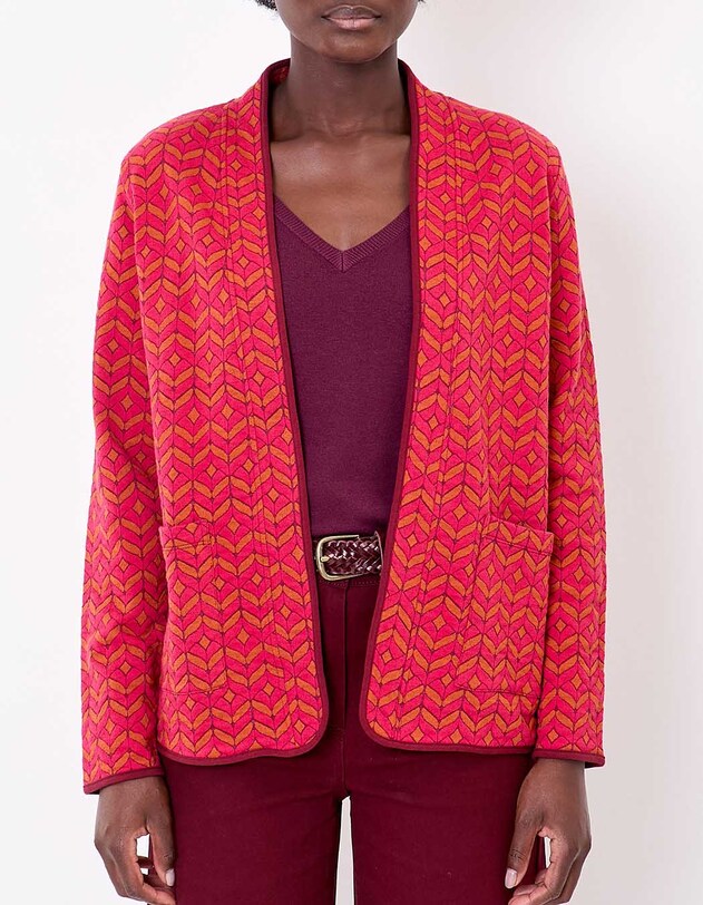 Gilet souple maille jacquard imprim&eacute; La Fianc&eacute;e