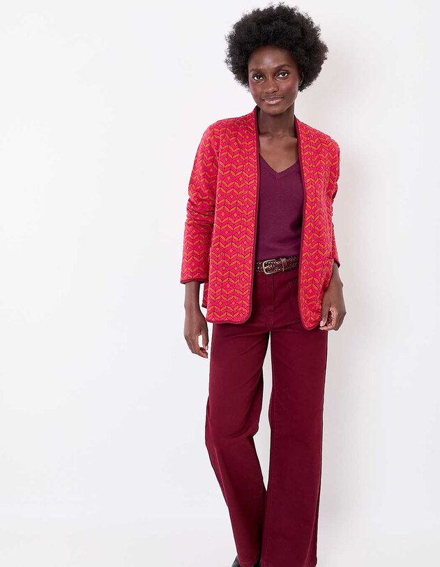 Gilet souple maille jacquard imprim&eacute; La Fianc&eacute;e