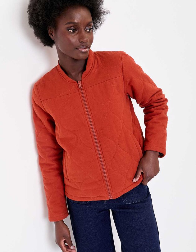 Veste matelass&eacute;e flanelle coton bio imprim&eacute; La Fianc&eacute;e