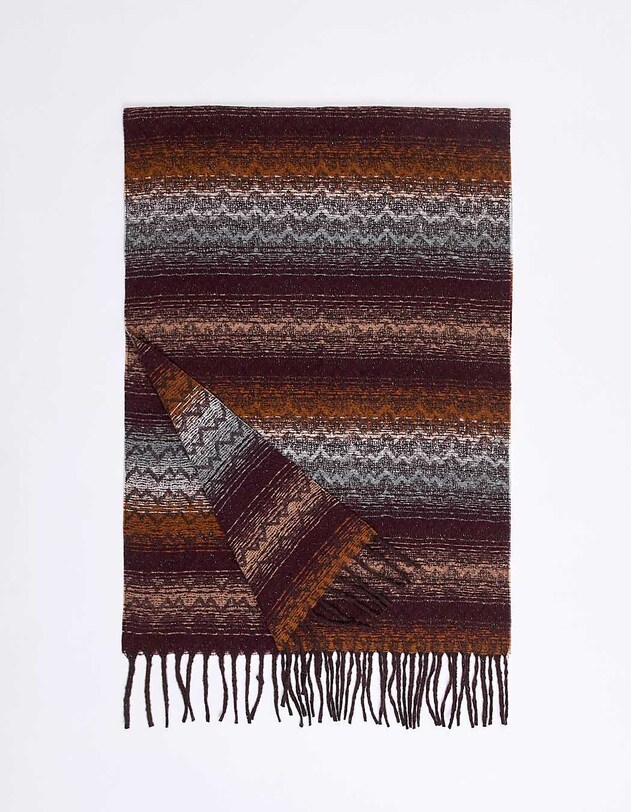 &Eacute;charpe ray&eacute;e effet d&eacute;grad&eacute; et franges imprim&eacute; La Fianc&eacute;e