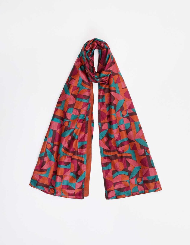 Foulard en soie doubl&eacute; imprim&eacute; La Fianc&eacute;e