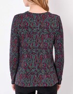 T-shirt fluide col V maille imprimé La Fiancée