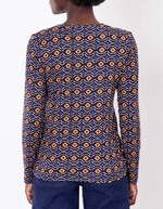 T-shirt fluide col V maille imprimé La Fiancée