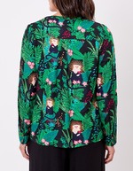 Blouse fluide évasée col V imprimé La Fiancée