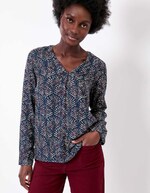 Blouse fluide évasée col V imprimé La Fiancée