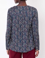 Blouse fluide évasée col V imprimé La Fiancée
