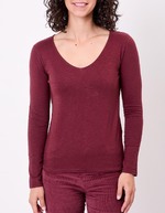 T-shirt col V imprimé coton bio imprimé La Fiancée