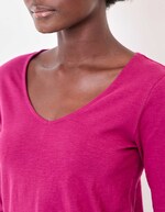 T-shirt col V imprimé coton bio imprimé La Fiancée