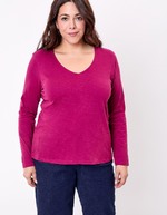 T-shirt col V imprimé coton bio imprimé La Fiancée