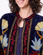 Veste kimono velours brodée imprimé La Fiancée