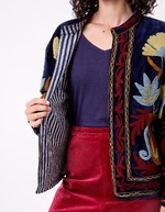 Veste kimono velours brodée imprimé La Fiancée