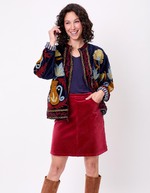 Veste kimono velours brodée imprimé La Fiancée
