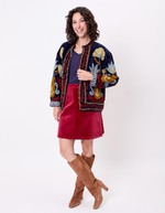 Veste kimono velours brodée imprimé La Fiancée