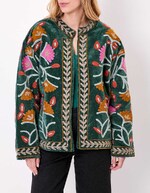 Veste kimono velours brodée imprimé La Fiancée