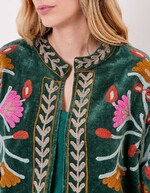 Veste kimono velours brodée imprimé La Fiancée