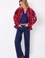 Veste kimono velours brodée imprimé La Fiancée