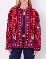 Veste kimono velours brodée imprimé La Fiancée