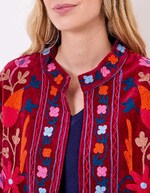 Veste kimono velours brodée imprimé La Fiancée
