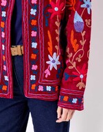 Veste kimono velours brodée imprimé La Fiancée