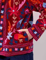Veste kimono velours brodée imprimé La Fiancée