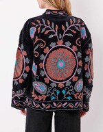 Veste kimono velours brodée imprimé La Fiancée