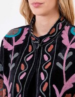 Veste kimono velours brodée imprimé La Fiancée