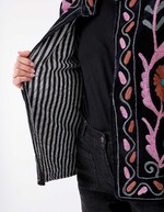 Veste kimono velours brodée imprimé La Fiancée