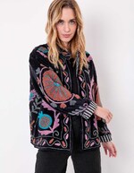 Veste kimono velours brodée imprimé La Fiancée