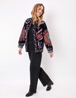 Veste kimono velours brodée imprimé La Fiancée
